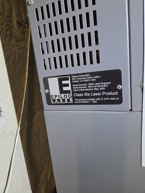 Epilog model/serial plate